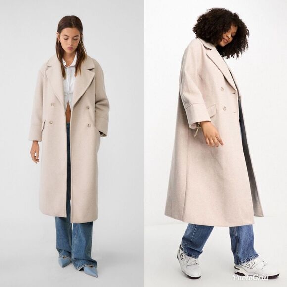 Forecaster of Boston Vintage Wool Angora Double Breasted Long Longline Coat - Picture 2 of 15